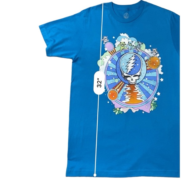 Grateful Dead Tee Lightning Skull In The Clouds Dancing Bears T-Shirt Mens Sz M - Picture 5 of 8